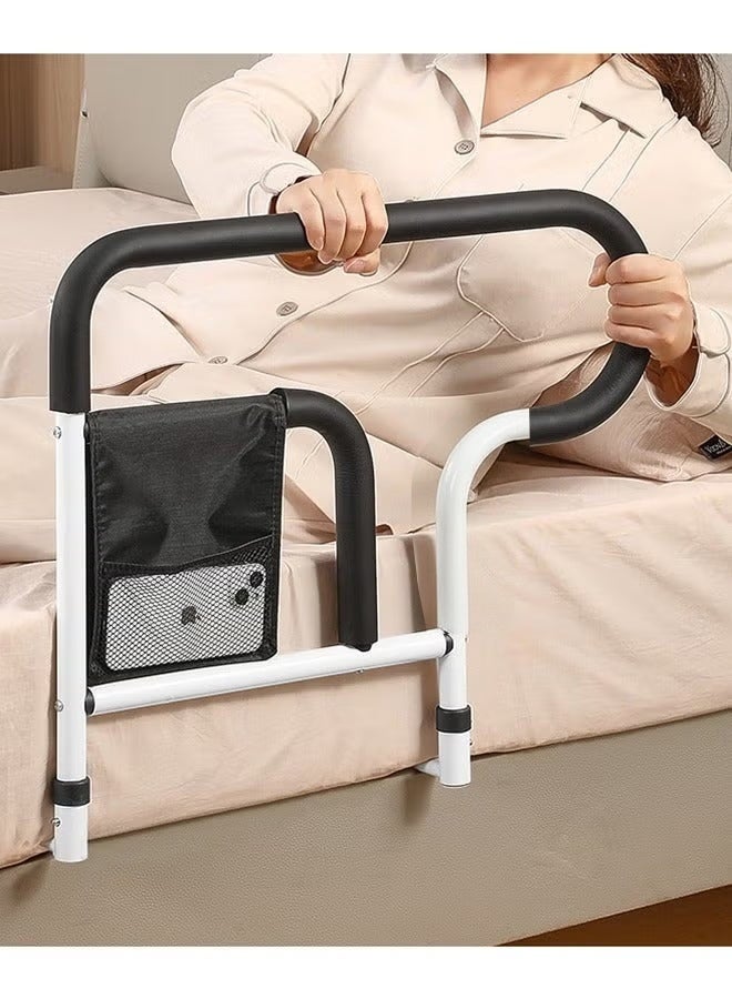 شو وو حاجز أمان للسرير، قضيب دعم جانبي للسرير للكبار وكبار السن وذوي الاحتياجات الخاصة، قابل للتعديل لمنع السقوط، مقبض أمان طويل، حاجز جانبي للسرير، عصا مساعدة. - Image 1